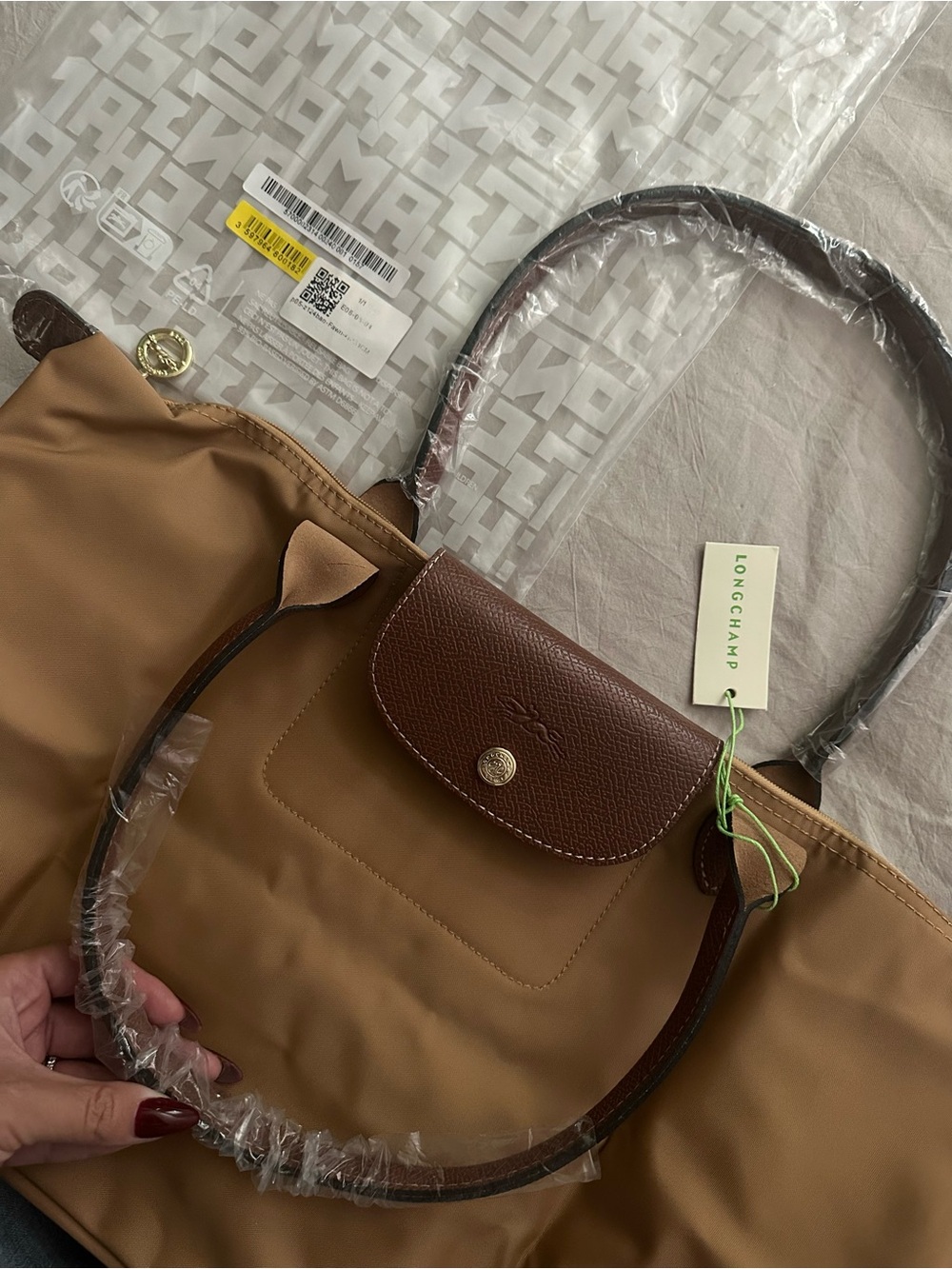 Longchamp Le Pliage Original Large Desert/Fawn Tote NWT